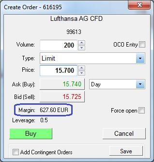 Lufthansa-Aktien Orderticket -CFD